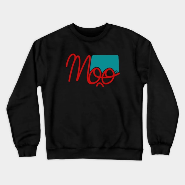 Moo1 red & turquoise Crewneck Sweatshirt by Djourob